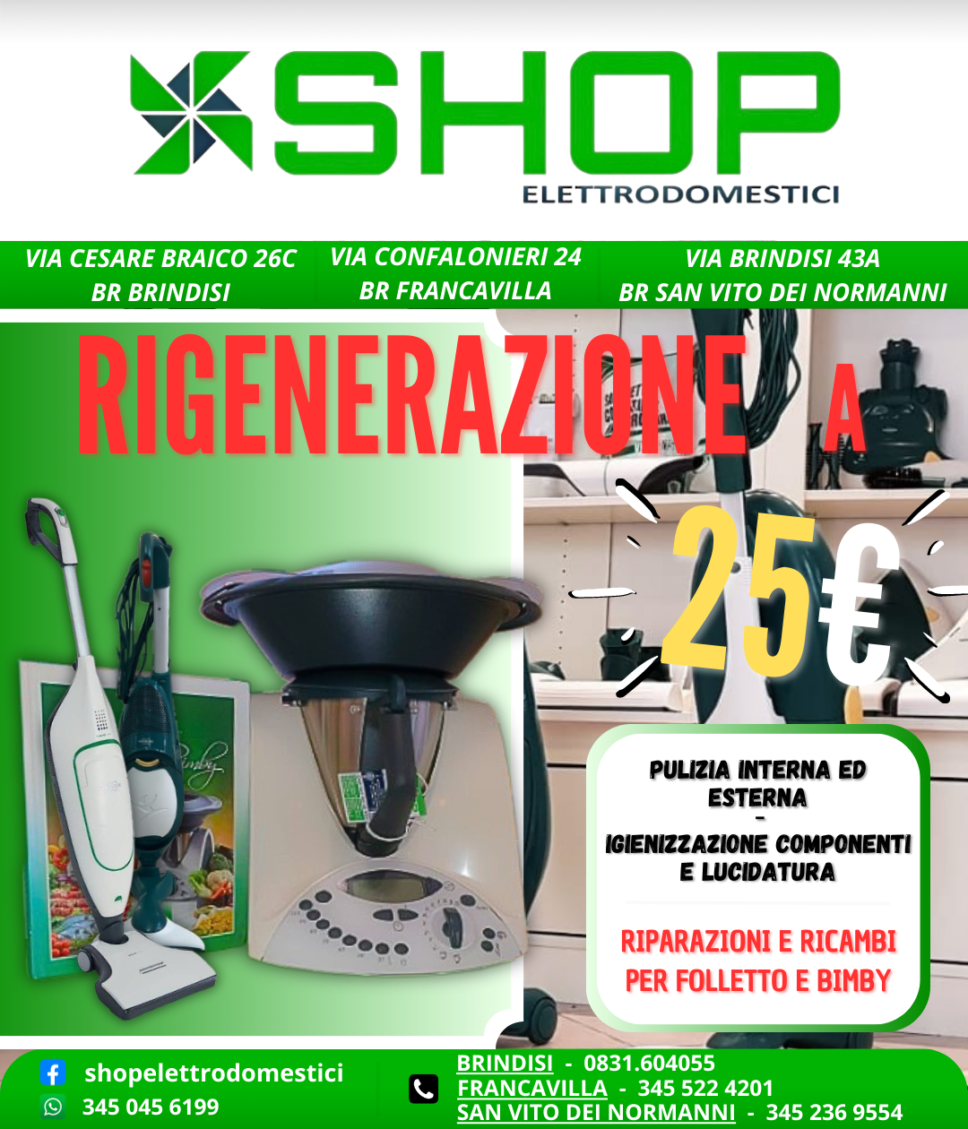 SHOP Elettrodomestici - Rigenerazione 25€ - Pulizia Interna Esterna