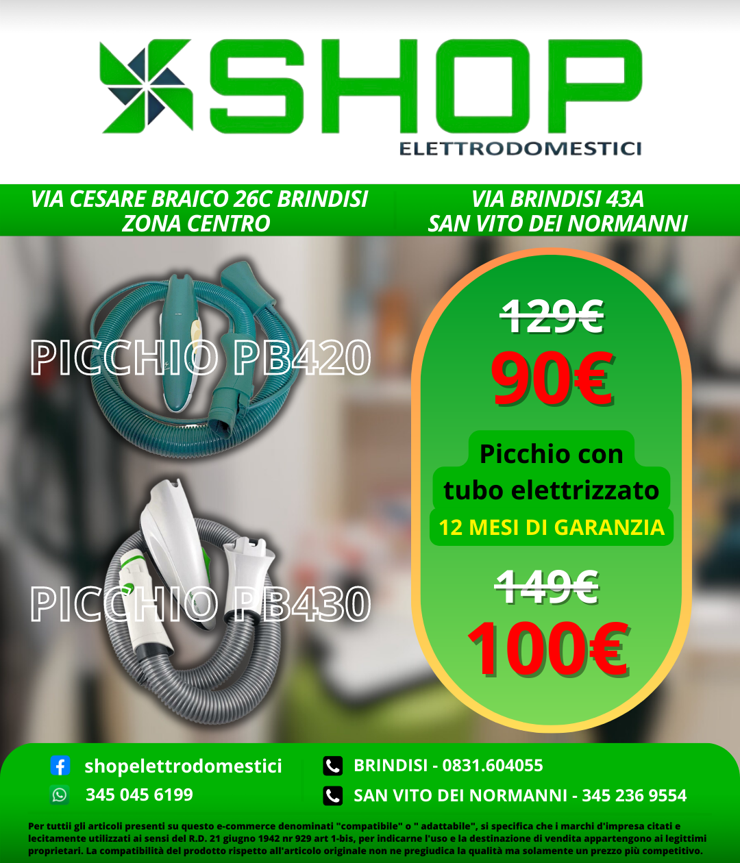 SHOP Elettrodomestici - Picchi PB420 E PB430